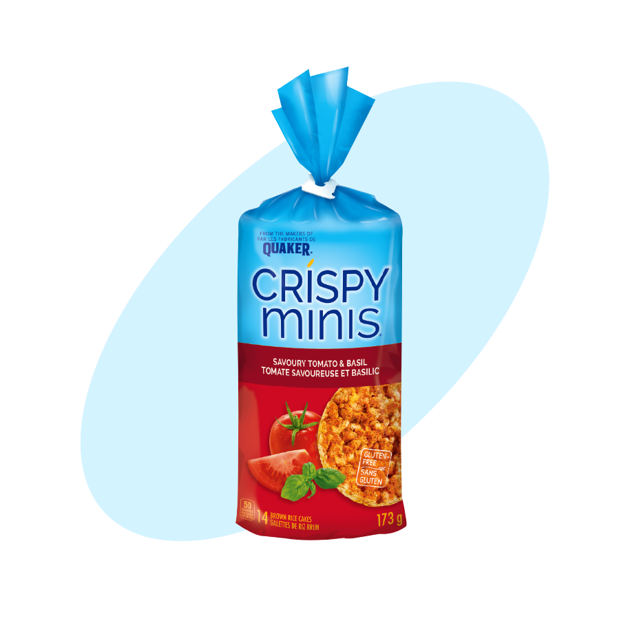 Quaker Crispy Minis Savoury Tomato Basil Flavour Large Brown